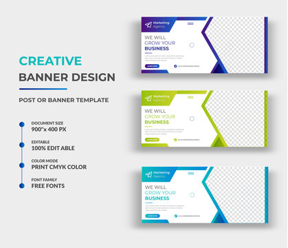 Facebook Cover Design Template. Corporate Business Marketing Facebook Cover Design Bundle Set, Facebook Cover Design promotion, promotional Banner, Social Media Post, ad banner  Web banner Design.