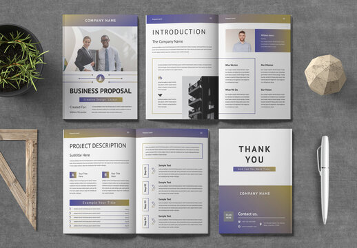 Business Proposal Layout with Gradient Accents