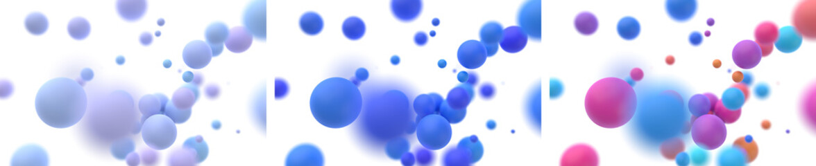 Set of colorful spheres, 3d render © VAlex