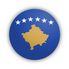 Flaga Kosowa Przycisk - obrazy, fototapety, plakaty
