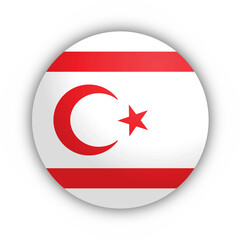Flaga Cypru Północnego Przycisk - obrazy, fototapety, plakaty