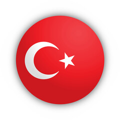 Flaga Turcji Przycisk - obrazy, fototapety, plakaty