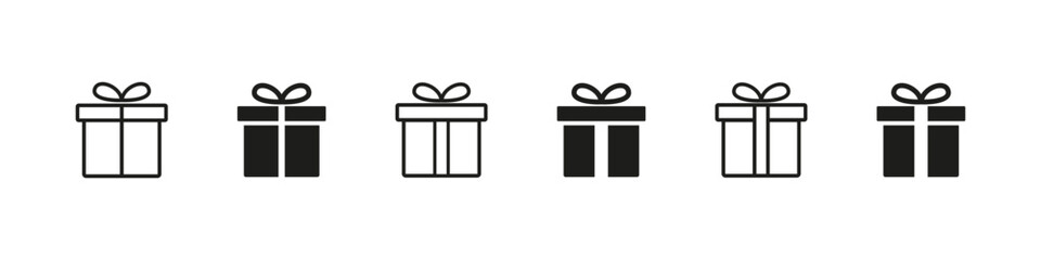 Gift box icon. Surprise present sign. Isolated gift symbol vector set.