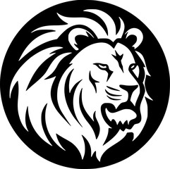 Lion - Black and White Isolated Icon - Vector illustration