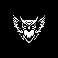 Owl | Black and White Vector illustration