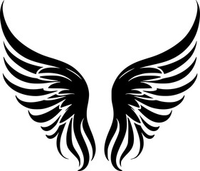 Fototapeta premium Angel Wings | Black and White Vector illustration