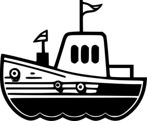 Boat | Minimalist and Simple Silhouette - Vector illustration