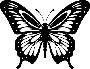 Butterfly - Black and White Isolated Icon - Vector illustration