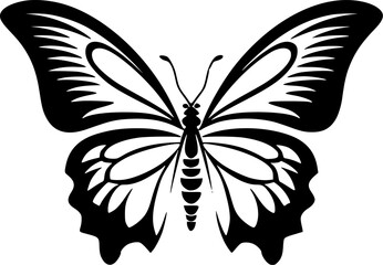 Butterfly - Black and White Isolated Icon - Vector illustration