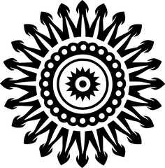 Boho - Black and White Isolated Icon - Vector illustration