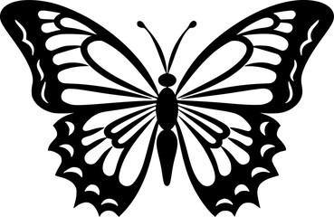 Butterfly | Black and White Vector illustration