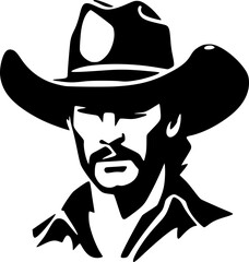Cowboy - Black and White Isolated Icon - Vector illustration