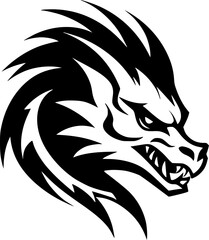 Dragon | Black and White Vector illustration