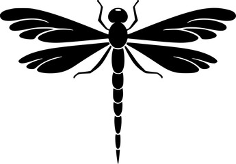 Dragonfly - Black and White Isolated Icon - Vector illustration - obrazy, fototapety, plakaty