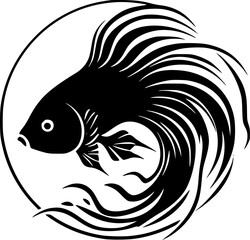 Fish | Black and White Vector illustration