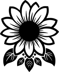 Flower | Black and White Vector illustration