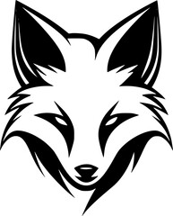 Fox | Black and White Vector illustration