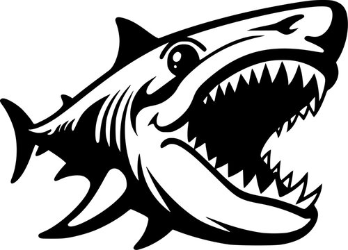 Shark - Minimalist and Flat Logo - Vector illustration