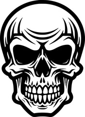 Fototapeta premium Skull | Black and White Vector illustration