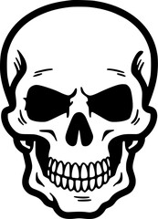Obraz premium Skull | Black and White Vector illustration