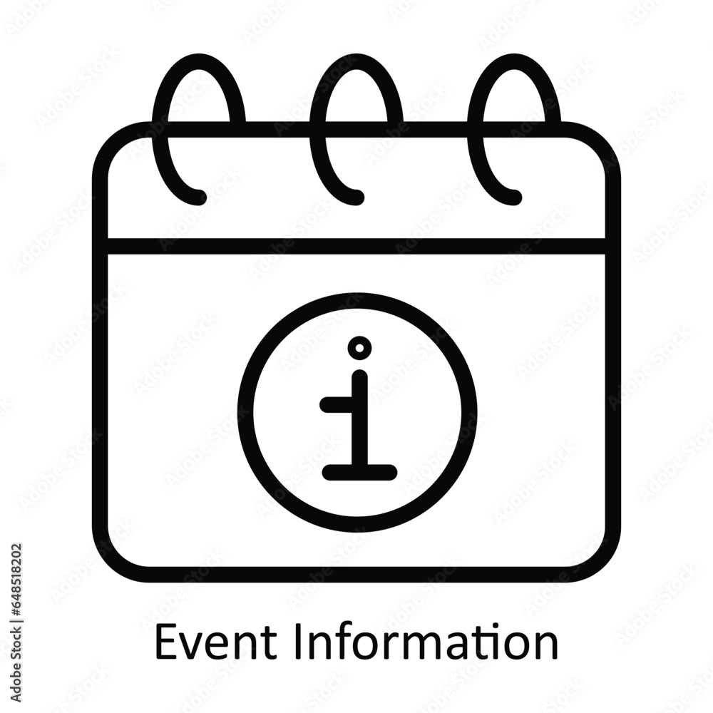 Poster event information vector outline icon design illustration. event management symbol on white backgrou
