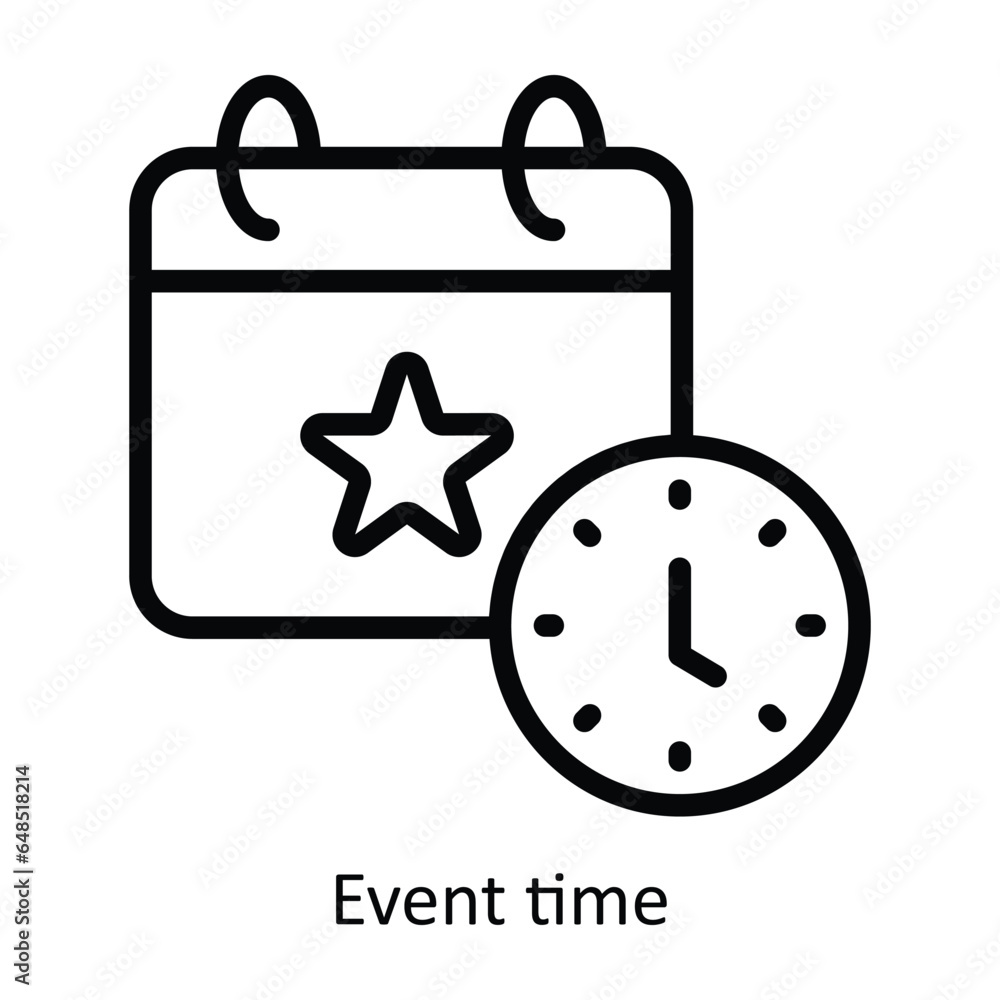 Aufkleber event time vector outline icon design illustration. event management symbol on white background eps 