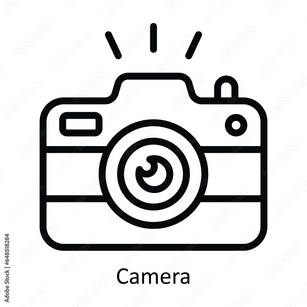 Aufkleber camera vector outline icon design illustration. event management symbol on white background eps 10 f