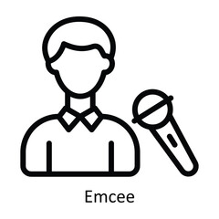 Emcee vector  outline Icon Design illustration. Event Management Symbol on White background EPS 10 File