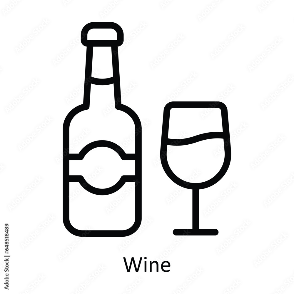 Poster wine vector outline icon design illustration. event management symbol on white background eps 10 fil