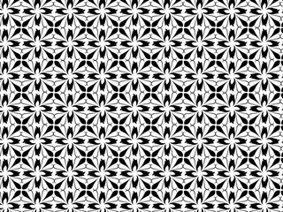 black and white floral seamless pattern