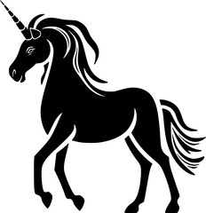 Unicorn | Black and White Vector illustration