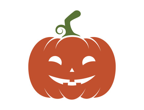 Smile halloween pumpkin icon. autumn symbol. isolated vector color image