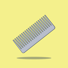 A Cartoon Vector Icon Illustration of a Hair Comb, Signifying Barber's Tools Object Icon Concept. Isolated Flat Design