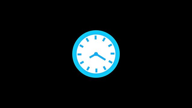 Stopwatch clock animation, stop watch clock animated on black background. m_51