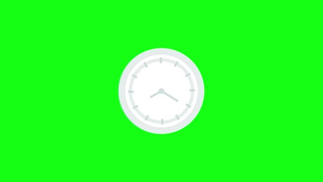 Stopwatch clock animation, stop watch clock animated on green background. m_53