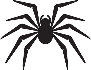 Vector illustration of black spider isolated on white background traditional Halloween decorative element Halloween silhouettes 