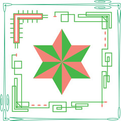 vector abstract square pattern, silk scarf design, fashion textile ornament Bandanna shawl, tablecloth fabric print, silk neck scarf,sealing, tile, floor tile, farsealing, texture, circle.