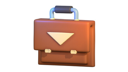 3D Brown Briefcase for business 3 images each images different view made with nomad sculpt