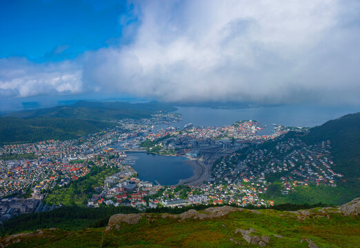 Bergen, Norway view from the top of Ulriken mountain - Powered by Adobe