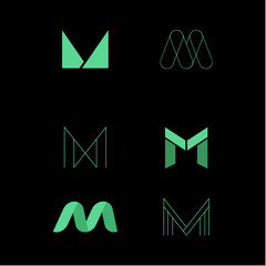 Pack of templates with m logos
