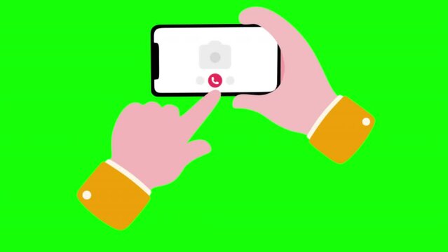 2d animation Video Call on green screen