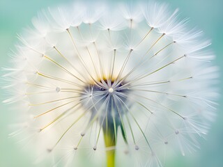 close up of white dandelion flower