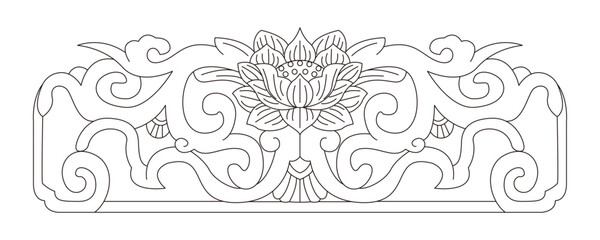 Luxury festive Chinese oriental traditional culture premium classical decoration red gold line art design vector illustration. Covers, greeting cards, logos, packaging, posters, backgrounds