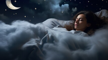 idea of restful sleep, relaxation, or as a symbol of finding comfort and contentment in life - obrazy, fototapety, plakaty