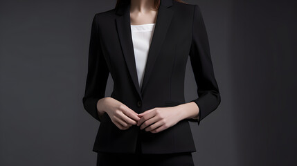 Obraz na płótnie Canvas Fashion chic and sophisticated blazer in classic black fe one generative AI