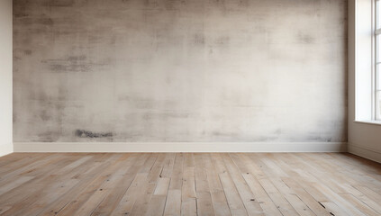 Interior of modern empty living room with concrete wall