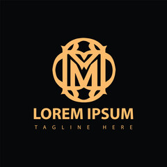 Modern Luxury Monogram logo design vector illustration. use for brochures, flyers, packaging design modern deco design, fashion, beauty spas, wedding invitations, and organic cosmetics.