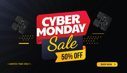 Cyber Monday. Cyber Monday sale banner template for business promotion vector illustration