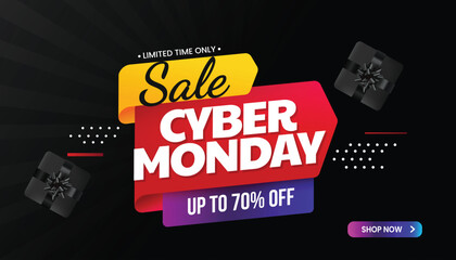 Cyber Monday. Cyber Monday sale banner template for business promotion vector illustration