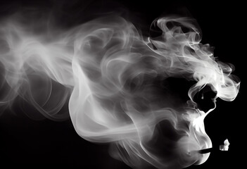 A close up of a white smoke on a black background with a black background and a black background.